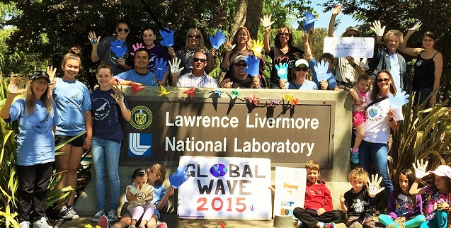 Wave goodbye to nuclear weapons outside Lawrence Livermore National Laboratory in the United States