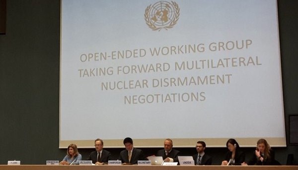 Michael Møller, Director-General of the UN in Geneva, addresses the OEWG