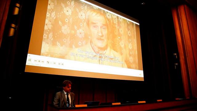 Special message from Stanislav Petrov just before the screening of "The Man Who Saved the World" at the United Nations in Geneva