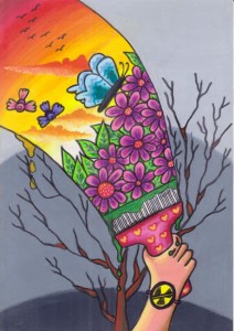 UN Art for Peace 2012 winning painting by Galuh Edelweiss, 8 years old from Indonesia